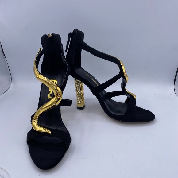 FSJ High Heels Ankle Strap Open Toe Zipper Fashion Sandals - Picture 4 of 10